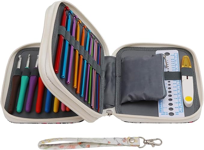HMZSP Crochet Knitting Needle Set, Handmade DIY Knitting, Ergonomic Yarn Needles and Sewing Accessories, Suitable for Beginners and Experienced Crochet Enthusiasts (White)