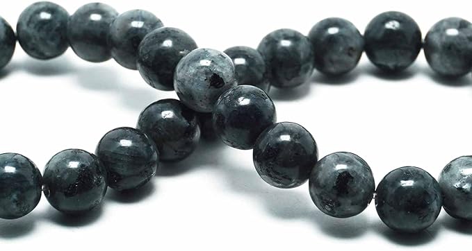 10mm Natural Stone Beads for Jewelry Making - Gemstone Round Loose Beads for Bracelets(35-38pcs, Black Labradorite)