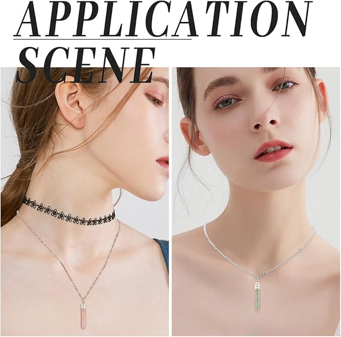 SUNNYCLUE 1 Box DIY 10 Sets Glass Vial Necklaces Bulk Wish Bottle Necklace Lucky Silver Transparent with Stainless Steel Chain Hanging Tube Empty Charm for Jewelry Making Handmade Crafts Christmas