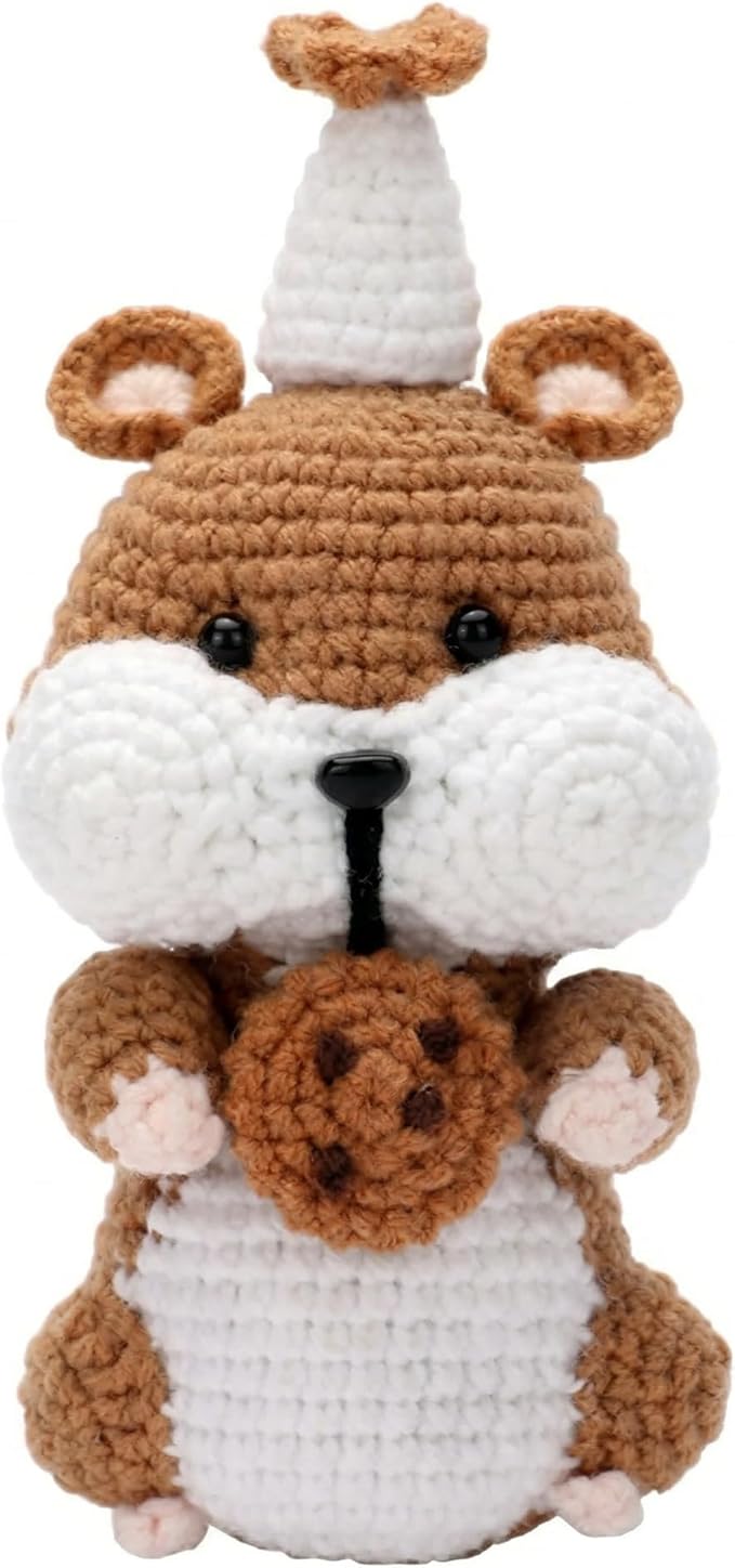 Kovarela Beginners Crochet Kit with Simple Crochet Yarn Yarn - with Step-by-Step Video Tutorials (Hamster)