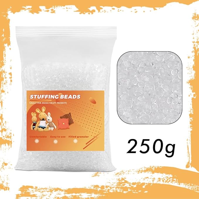 Stuffing Beads, 8.8oz Weighted Beads for Stuffed Animals, Craft Poly Pellets Weighted for Stuffed Animals - 250g