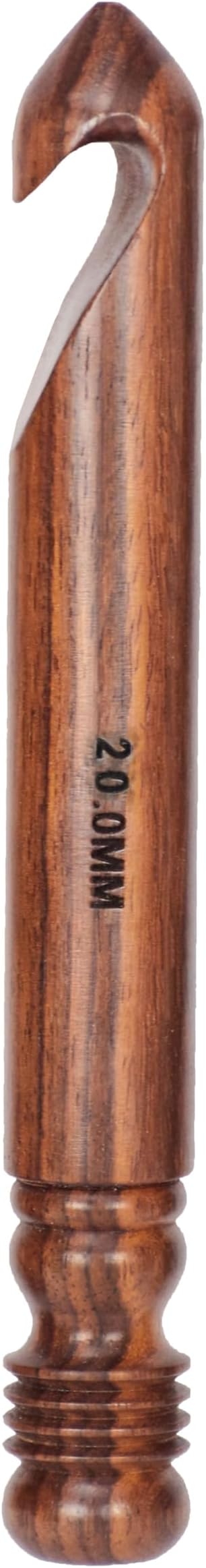 Wooden Crochet Hook | Knitting Needle with Ergonomic Soft Grip Handles | Handcrafted Crochet Hook Set | Indian Rosewood Crochet Hook with Engraved Size (20 mm)