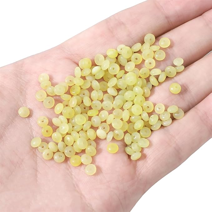 beadia natural lemon jade disk stone beads 4x2mm 160pcs rondelle loose semi gemstone beads for jewelry making design
