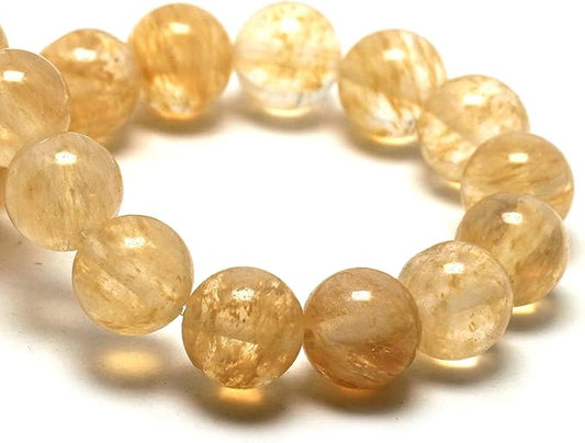 Fused Quartz Stone Beads Gemstone Beads for Jewelry Making - 6mm Round Loose Beads for Bracelets(59-62pcs, Smoky Crystal)