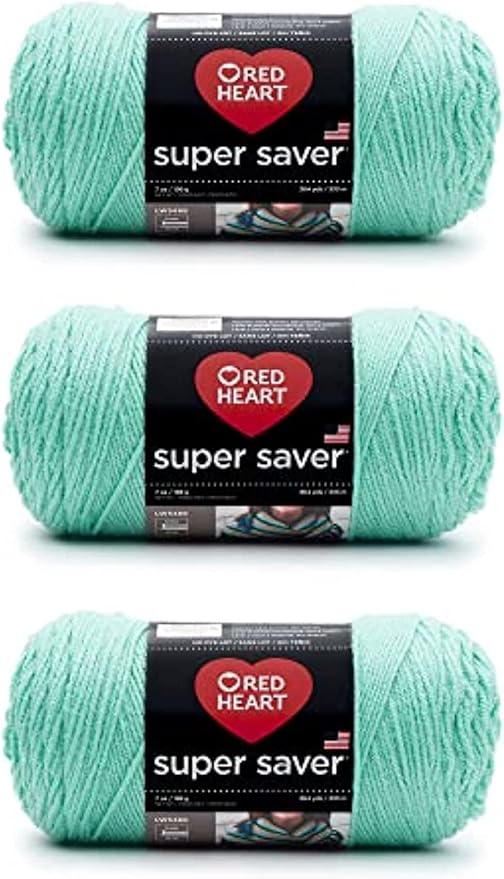 Red Heart Super Saver Aruba Sea Yarn - 3 Pack of 198g/7oz - Acrylic - 4 Medium (Worsted) - 364 Yards - Knitting/Crochet