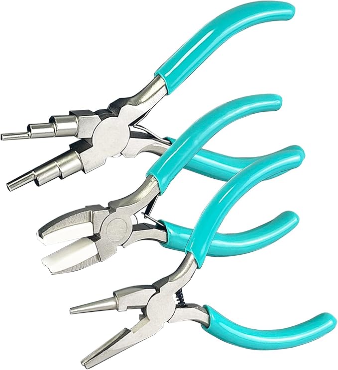 C&T 3-Piece Jewelry Pliers Set, Jewelry Making Tools Kit, Micro Jewelry Plier, Jewelry Making Supplies, Pliers set for jewellery making bead winding and shaping wire DIY Crafts