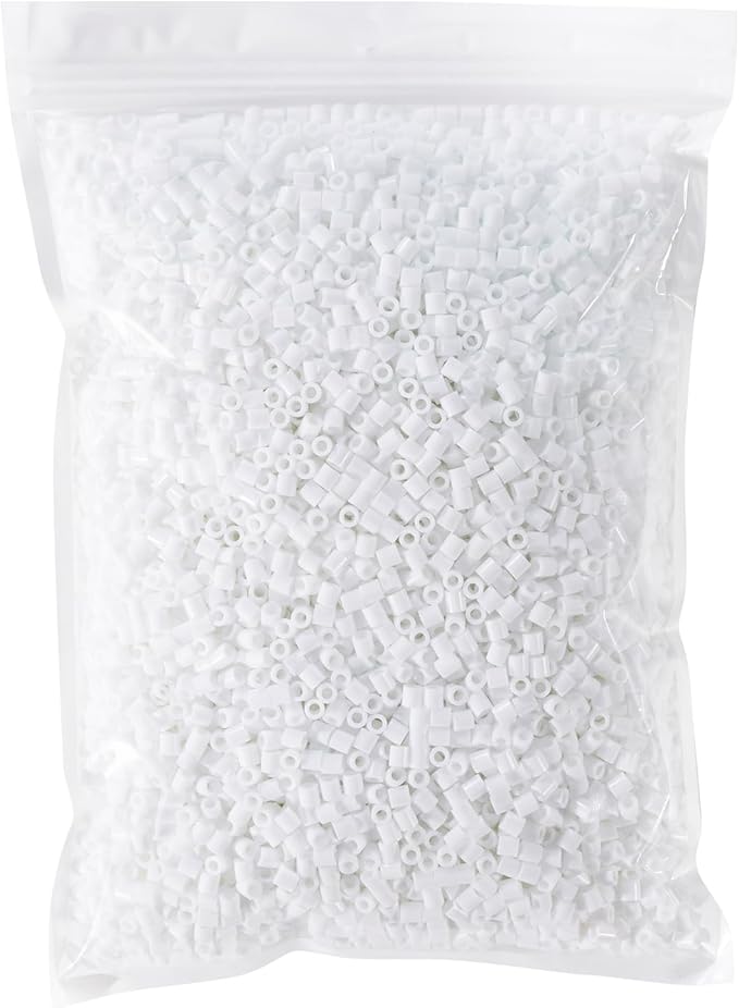 tcthbc fuse beads 6000 pieces 5mm white melty iron beads compatible with perler and hama