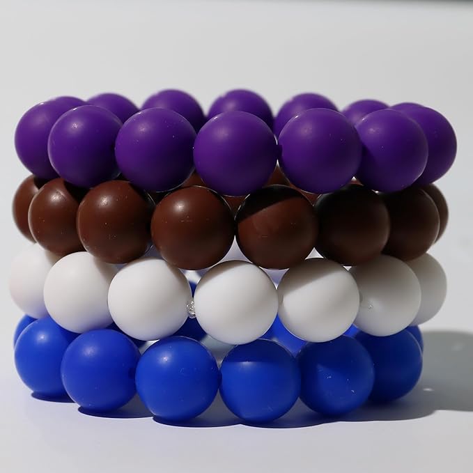 120pcs Richbunnys 15mm Bulk Silicone Beads for Pens and Keychain Making,Large Bead for Necklace and Bracelets Making,Assorted Rubber Beads Set for Crafts(Brown)