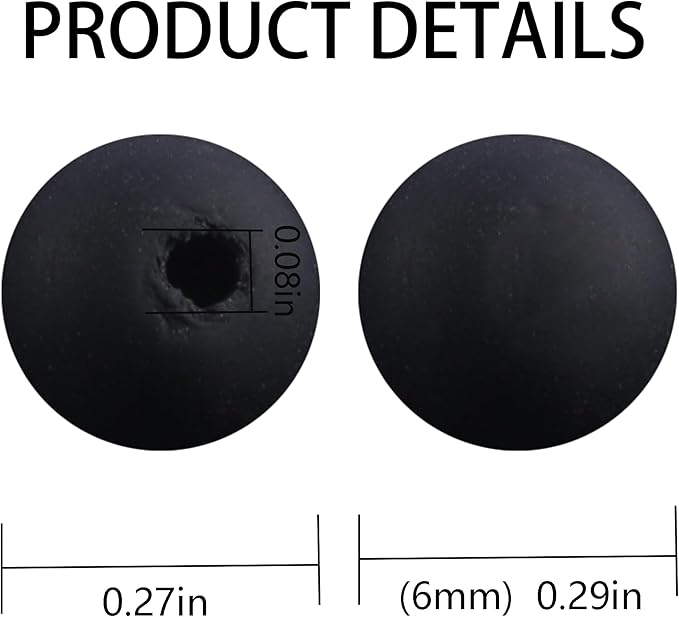 250Pcs Black Clay Beads for Bracelets Making, 6mm Round Beads for DIY Necklace Earring Making Kit