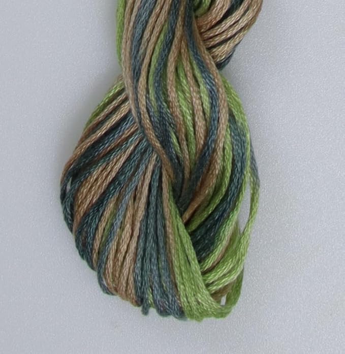 KCS Big skeins of 25 Meters Size 25 Color Variegated Cross Stitch Stranded Threads,6 skeins,4065