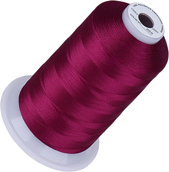 Simthread 5500Yds Embroidery Thread, 5000M High-Yardage 40WT 100% Polyester Thread – 170+ Vivid Colors, High-Speed Rated – Compatible with Brother, Singer, Janome & More - Royal Purple 869