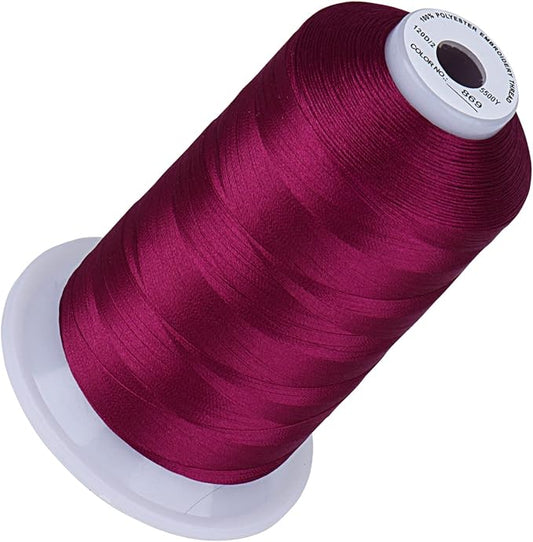 Simthread 5500Yds Embroidery Thread, 5000M High-Yardage 40WT 100% Polyester Thread – 170+ Vivid Colors, High-Speed Rated – Compatible with Brother, Singer, Janome & More - Royal Purple 869