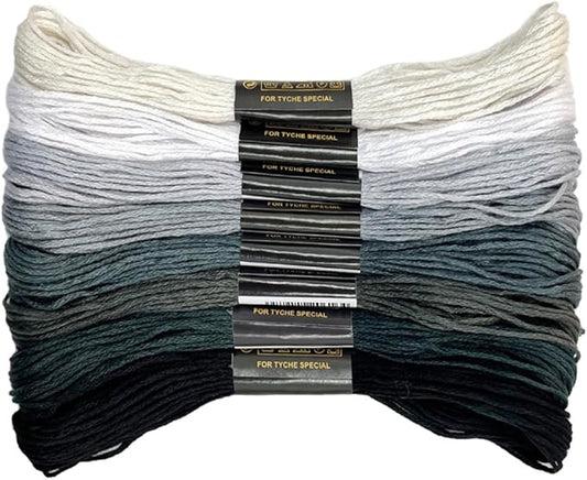 1 Pieces Cross Stitch Embroidery Floss,100% Eco-Cotton Cotton Premium Skeins, Ideal for Arts & Crafts(Grey Series 67975)
