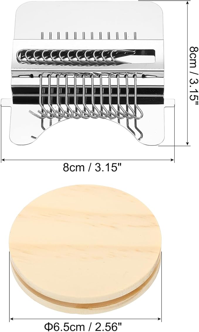 PATIKIL 12 Hooks Mini Weaving Machines Kit, Metal Quickly Small Darning Weave Tool with Accessories for Mending Knitting Stitching Clothes DIY, Style 1