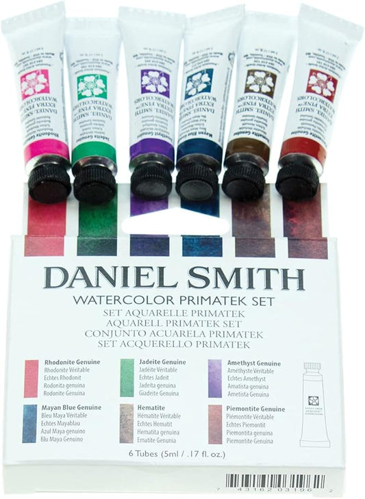 DANIEL SMITH Watercolor Set 5ml Tubes - Primatek Introductory Watercolor Set - 6 Tubes, 285610006, Blue, 0.17 Fl Oz (Pack of 6)