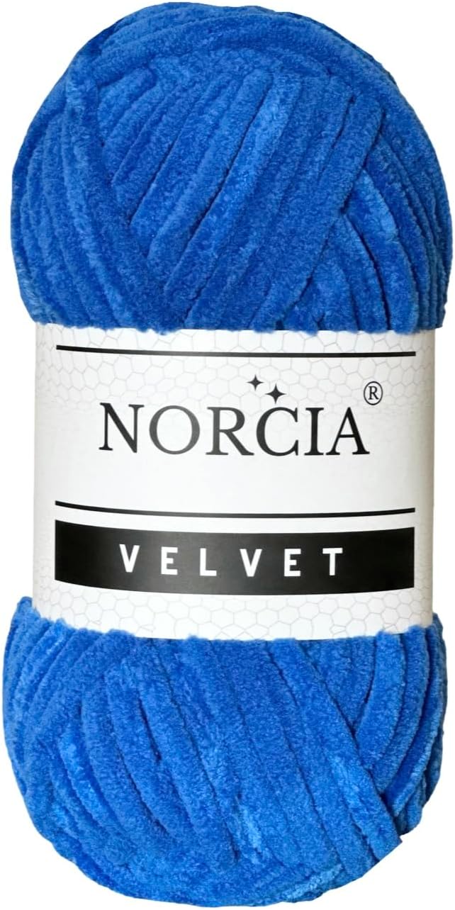 Soft Velvet Yarn Chenille Yarn for Crocheting Super Bulky (100g-3.50oz) (68m-74.3 yds) Baby Blanket Yarn for Knitting Amigurumi Yarn for Crochet Weaving Craft (Indigo Blue, 1 Skein)