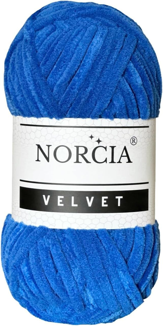 Soft Velvet Yarn Chenille Yarn for Crocheting Super Bulky (100g-3.50oz) (68m-74.3 yds) Baby Blanket Yarn for Knitting Amigurumi Yarn for Crochet Weaving Craft (Indigo Blue, 1 Skein)