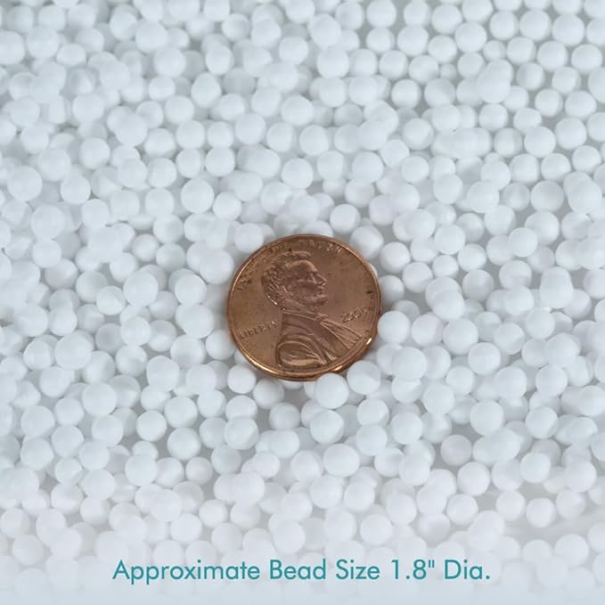 Fairfield Poly-Fil Poly Beads, Premium Polystyrene Stuffing Beads, Stuffing for Stuffed Animals, Ideal for Floam and Slime, Bean Bag Filler, White, 2.8-Ounce Bag