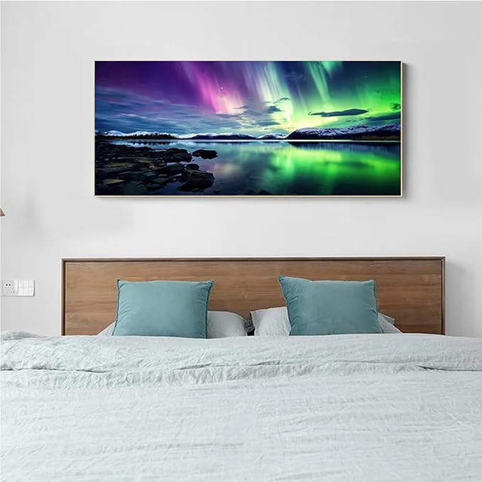 Meothan 5D Large Diamond Painting Kits for Adults, Big Northern Lights Diamond Art Kits for Adult, Full Drill Aurora Diamond Gem Art Dots Paintings Crafts for Home Wall Decor Gifts 27.6x15.8inch