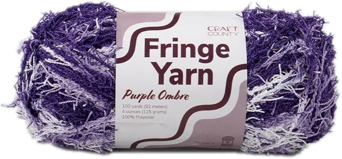 Craft County Fringe Yarn – Medium 4 Polyester Yarn for Scrubby Cloths, Personalized Gifts, and More!
