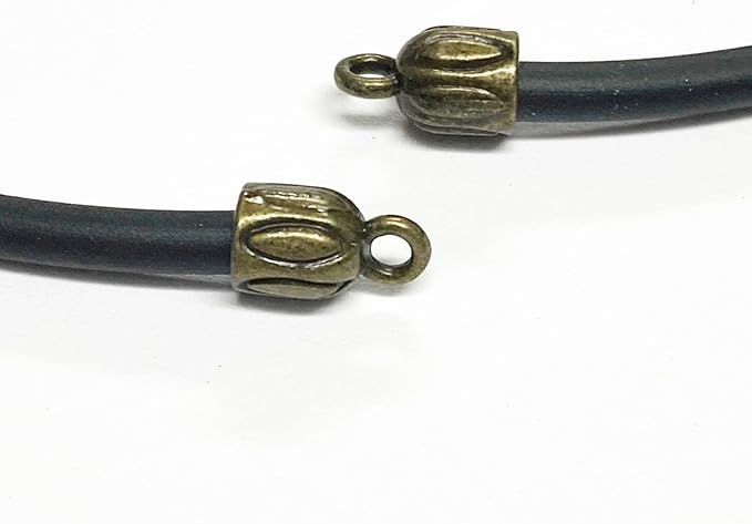 Bronze Barrel End Caps 110 pcs 3mm Leather Cord End Cap for Jewelry Making Small End Cap with Loop Finding Kit for Leather Tassels Bracelet DIY Craft Making Supplies