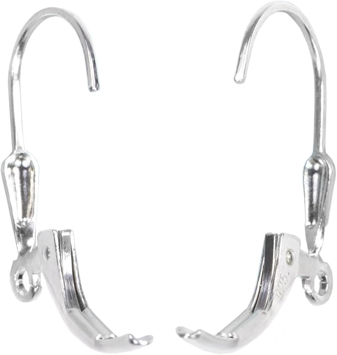 ugems 3-pairs sterling silver teardrop leverback earring findings
