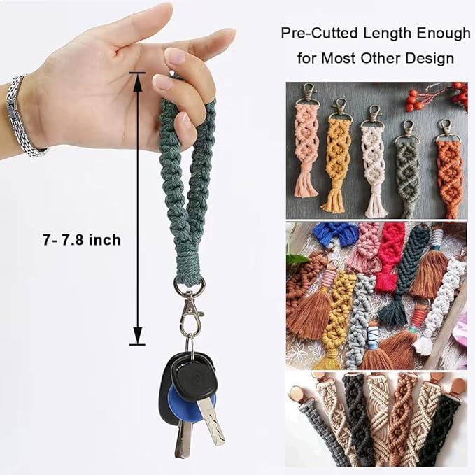adult diy craft keychain making kit boho macrame keychain kit includes key rings precut macrame cord instructions to make cute keychains and lanyards kids crafts projects kits macrame beginners
