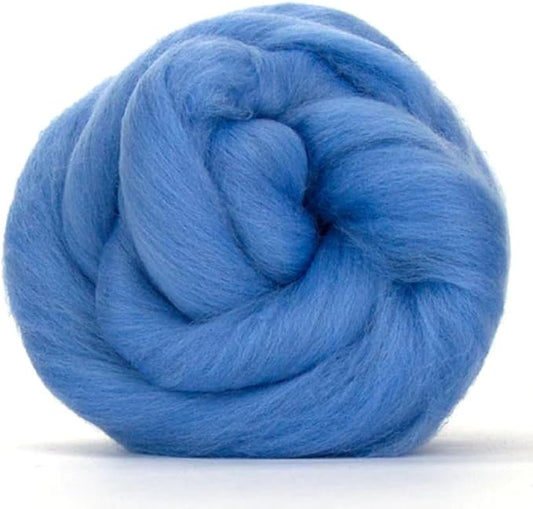 Revolution Fibers Merino Wool Roving | Premium Combed Wool Top | 22 Micron, Perfect for Felting Projects, Spinning, Wall Hangings and Tapestry (Sky Blue)