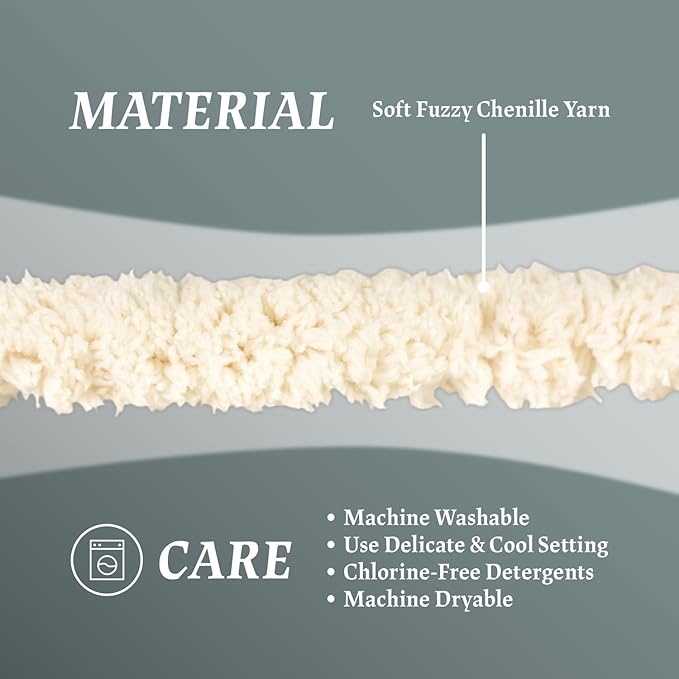 Super Soft Chunky Chenille Yarn – 8 Skeins × 8 oz (25 Yards Each) Jumbo Bulky Yarn for Crochet & Hand Knitting Blankets, Sweaters, Cushions, DIY Projects (Beige)