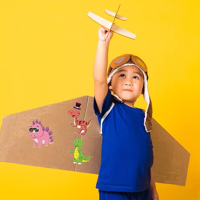 24 sheets 8.27''×5.9'' make your own dinosaur stickers for kids toddlers, make a face stickers for kids party favors activities