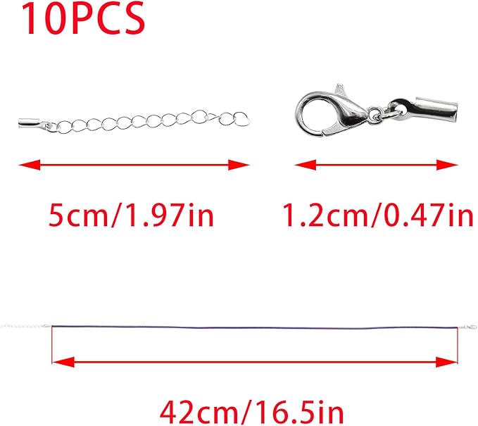 10 Pcs 2.0mm Leather Necklace Cords with Clasp,Waxed Cords,Necklace Ropes for Pendants and Jewelry Making(Deep Purple)