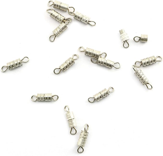 Barrel Screw Clasps 50PCS Silver Screw Barrel Jewelry Necklace Bracelet Clasps Connectors 4x13.5mm