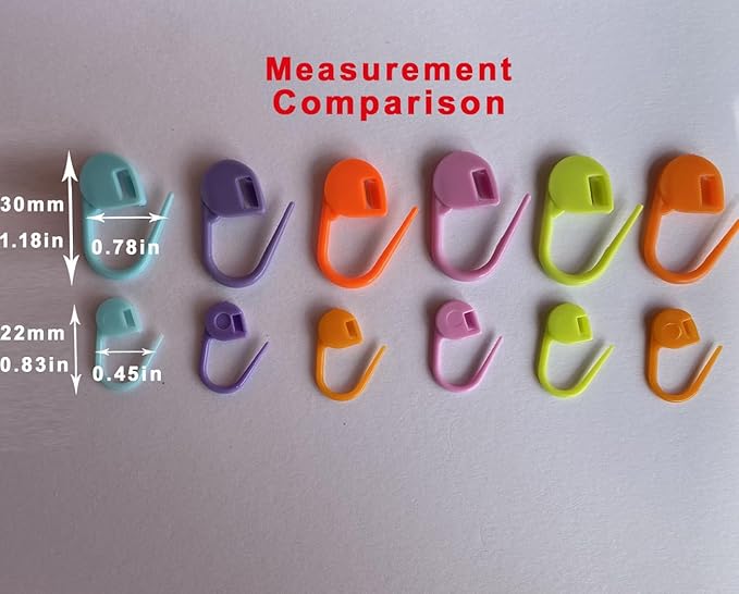 90 Pieces - Standard & Jumbo Locking Stitch Markers Crochet Knitting Markers Set- Stitch Pins, Plastic Safety Pins, Row Stitch Counter for Clips Yarn