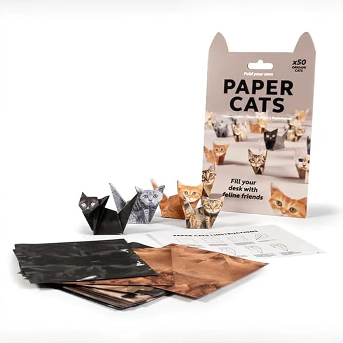 JINJUMEI DIY Origami Cat/Dog Set DIY Origami Cat Kit, 100 Sheets DIY Origami Paper to Fold Cute Cat Figures, Figures Fun Craft Activity for Adults Gift for Cat/Dog Lovers