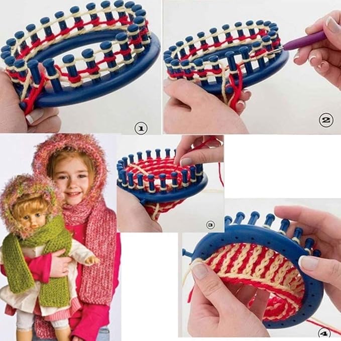 JapanAmStore Round Knitting Loom Plastic Knitting Hat Loom Knitter Yarn Needles Hook Weaving Tools (18cm)