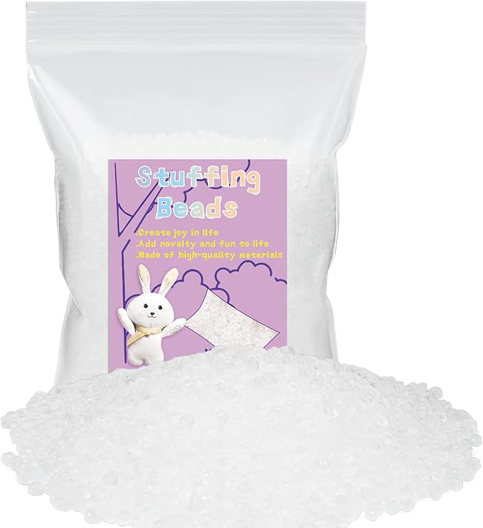 FTEVEN 200g / 7.05oz Stuffing Beads, Premium Plastic Weight Stuffed Beads, Polyethylene Filler Bead, Plastic Transparent StuffingBeads for Filling Bean Bags, Animal DIY Crafts
