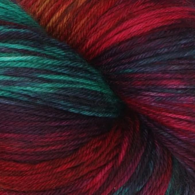 KnitPro Symfonie Fingering Weight Hand Dyed Variegated Yarn Skein | Extra Fine Merino Wool & Polyamide Blend for Knitting & Crocheting, Oeko-TEX Certified 400m, 100g | Terra Party Lights
