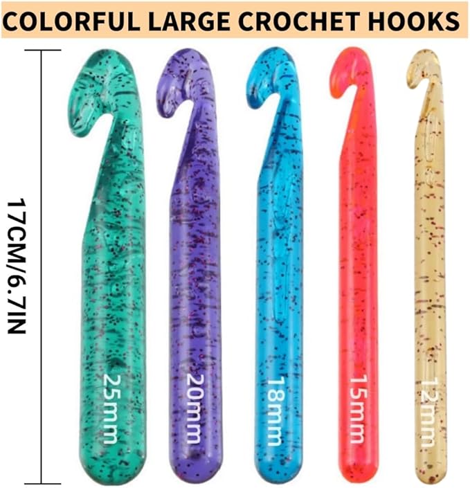 Large Crochet Hooks,25mm 20mm 18mm 15mm 12mm Crochet Hooks