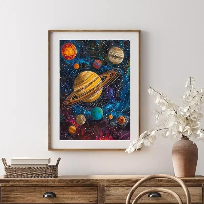 CXYQLC DIY 5D Diamond Painting Kits for Adults Diamond Art Celestial Planets Diamond Painting Full Drill Crystal Rhinestone Embroidery Craft Kits for Home Wall Decor Gifts 11.8x15.7inch