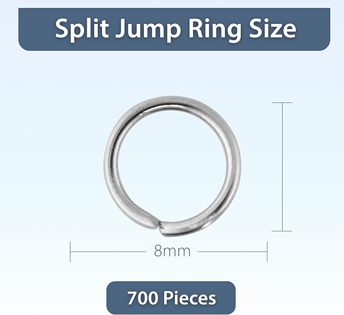 Mandala Crafts Assorted Stainless Steel Jump Rings Jewelry Findings Metal O Rings for Jewelry Making Supplies - 700 Small Open Jump Rings Kit for Necklace Earring