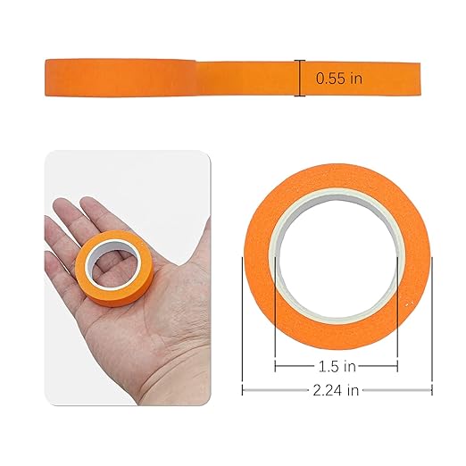 8PCS Colored Masking Tape - Orange Painters Tape, Tape for Kids Art Supplies, Great for Crafts, Labeling, DIY Decorative, 1/2 Inch Colored Tape Rolls- Tiny Size