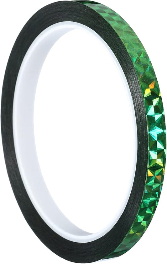 PATIKIL Prism Tape 0.3 Inch x 55 Yards, Holographic Metalized Reflective Adhesive for Detailing Accent Wall Decor Art, Green