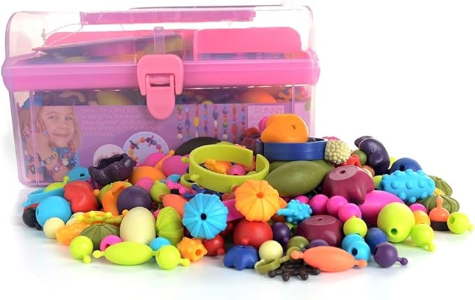 gili pop beads - jewelry making kit for 3 4 5 6 7 8 year old little girls - arts and crafts toys for kids age 4yr-8yr - necklace bracelet creativity snap set top best christmas birthday gifts (500pcs)