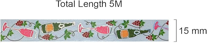 allydrew Gold and Silver Foil Washi Masking Tape, 15mm x 5M, New Years Celebration
