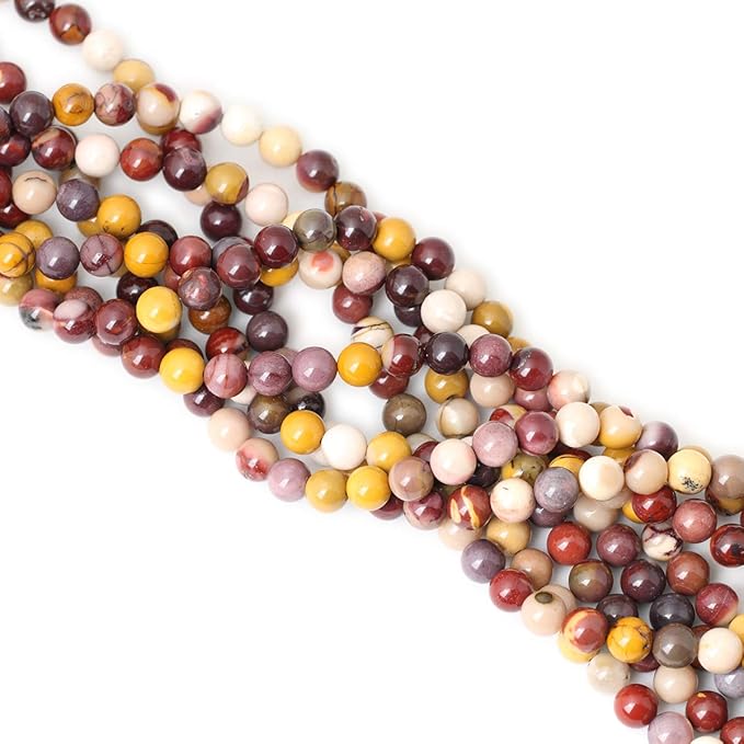 cheavian 45pcs 8mm natural moonkaite jasper gemstone round loose beads for jewelry making diy handmade 1 strand 15"