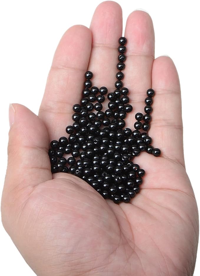 bymitel 4mm natural onyx black agate round beads gemstones genuine with 210pcs diy jewelry making unisex (4mm 210pcs, black onyx)