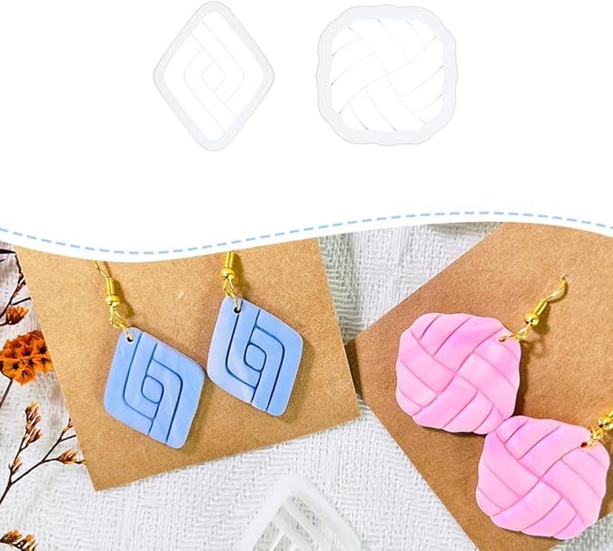 Xaekicr 2PCS Geometric Line Polymer Clay Cutters – Modern Clay Cutters for Earrings, Tools and Molds for Polymer Clay Jewelry DIY