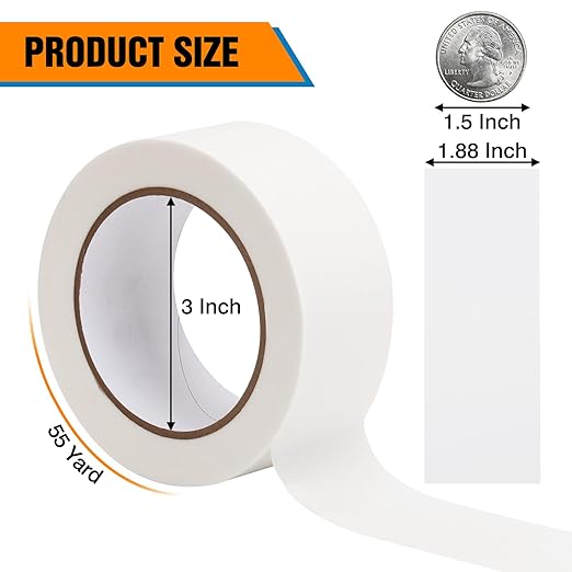 HongWay Masking Tape 2 Inch, 10 Rolls x 55yd (550yds in Total) Painters Tape for Painting Labeling Arts Crafts, Easy Removal, No Residue (1.88in White)
