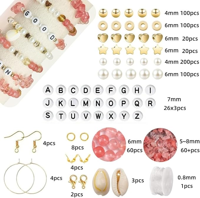 Basigeese Jewelry Making Supplies Kit Natural Stone Beads for Irregular Gemstone Beading with for DIY Craft Bracelet Necklace Earrings for Adults (Volcano Cherry Quartz)