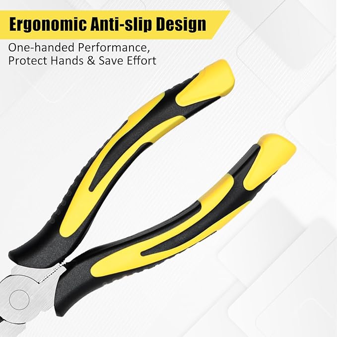 zuzuan premium long needle nose pliers-8’’, paper clamp precision, high carbon steel, soft grip with wire cutter, long nose cutting pliers for home, fishing, jewelry, crafts,2pcs